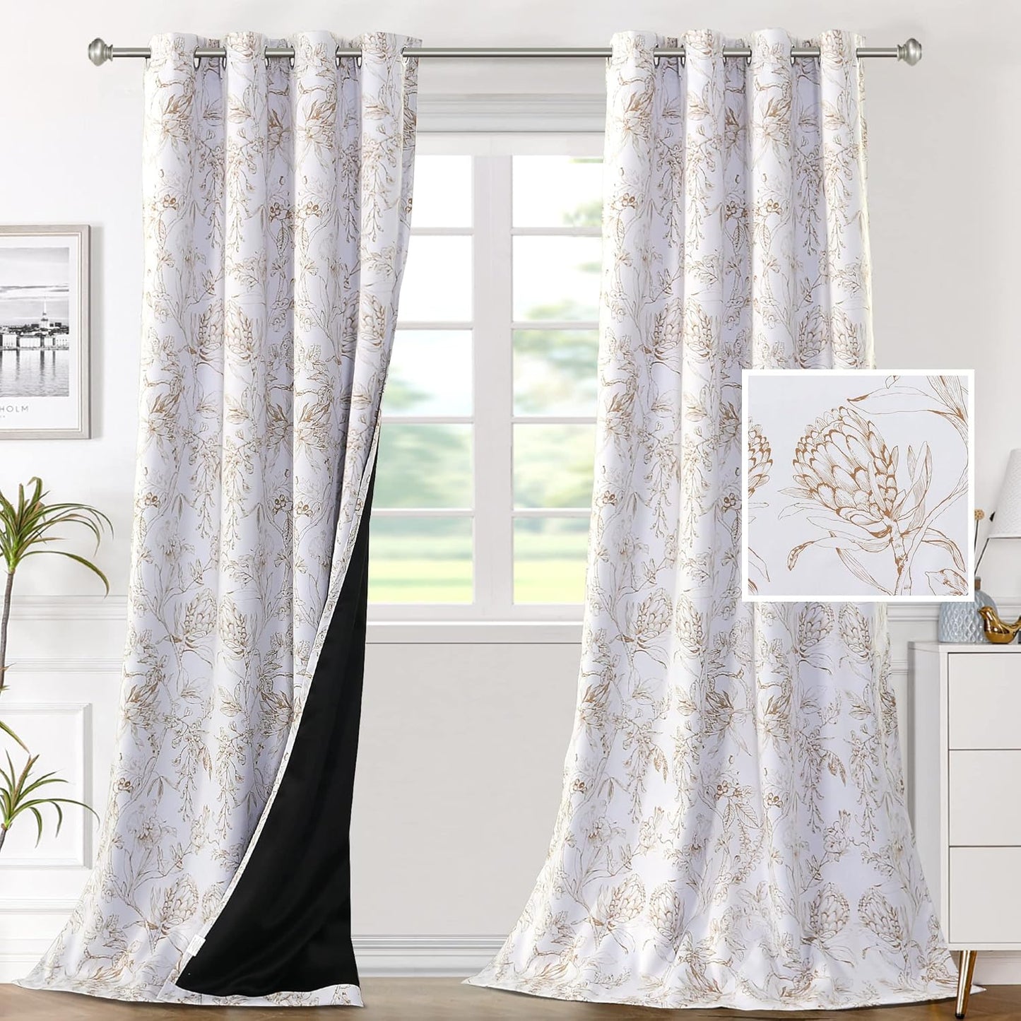 Camellia Floral Blackout Curtains | 100% Light Blocking