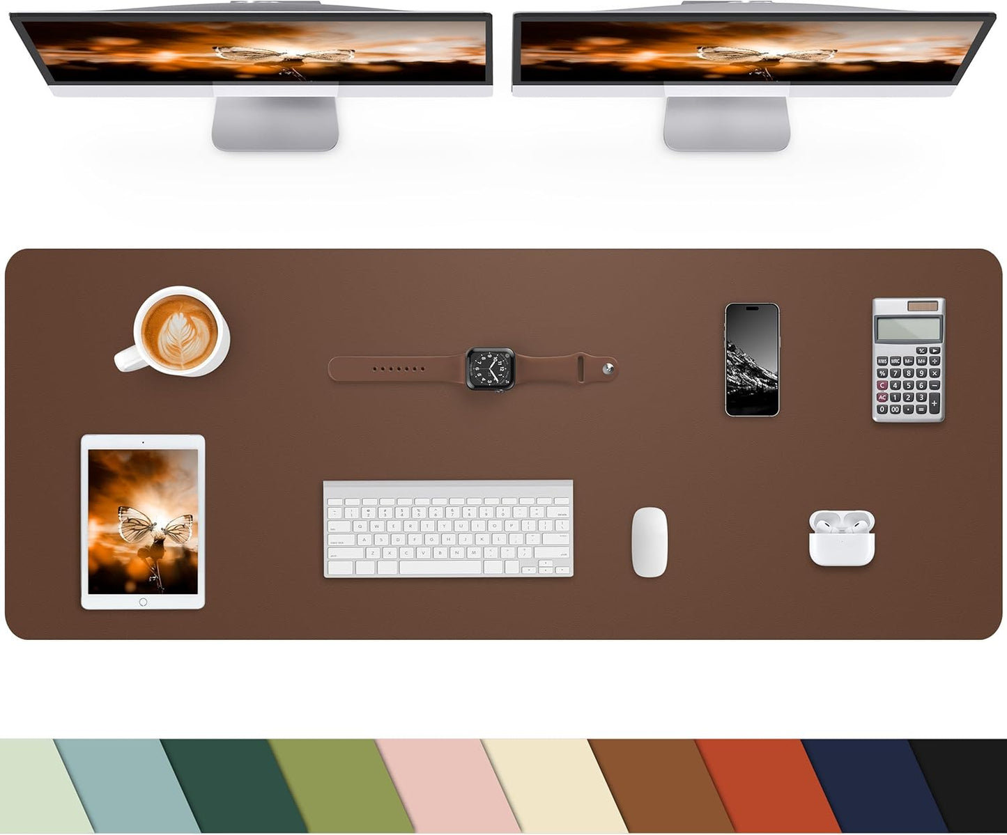 CEBOWA Brown 55x17 Waterproof Desk Protector