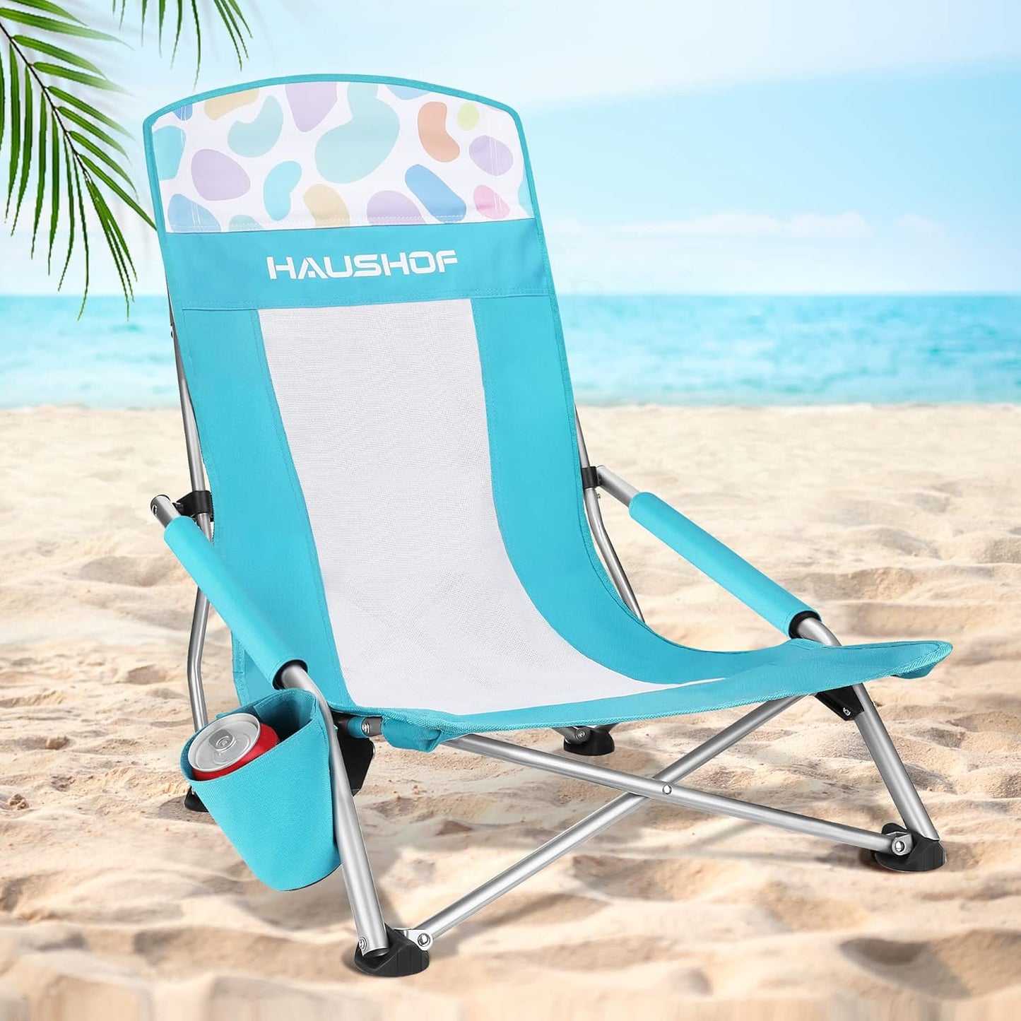 HAUSHOF High Back Beach Chair for Ultimate Outdoor Comfort