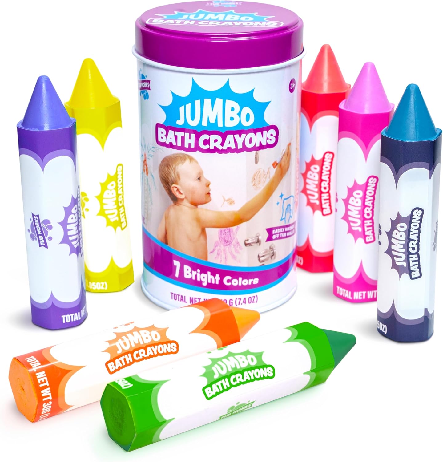 Vivid Bath Fun for Kids | Nontoxic Jumbo Crayons