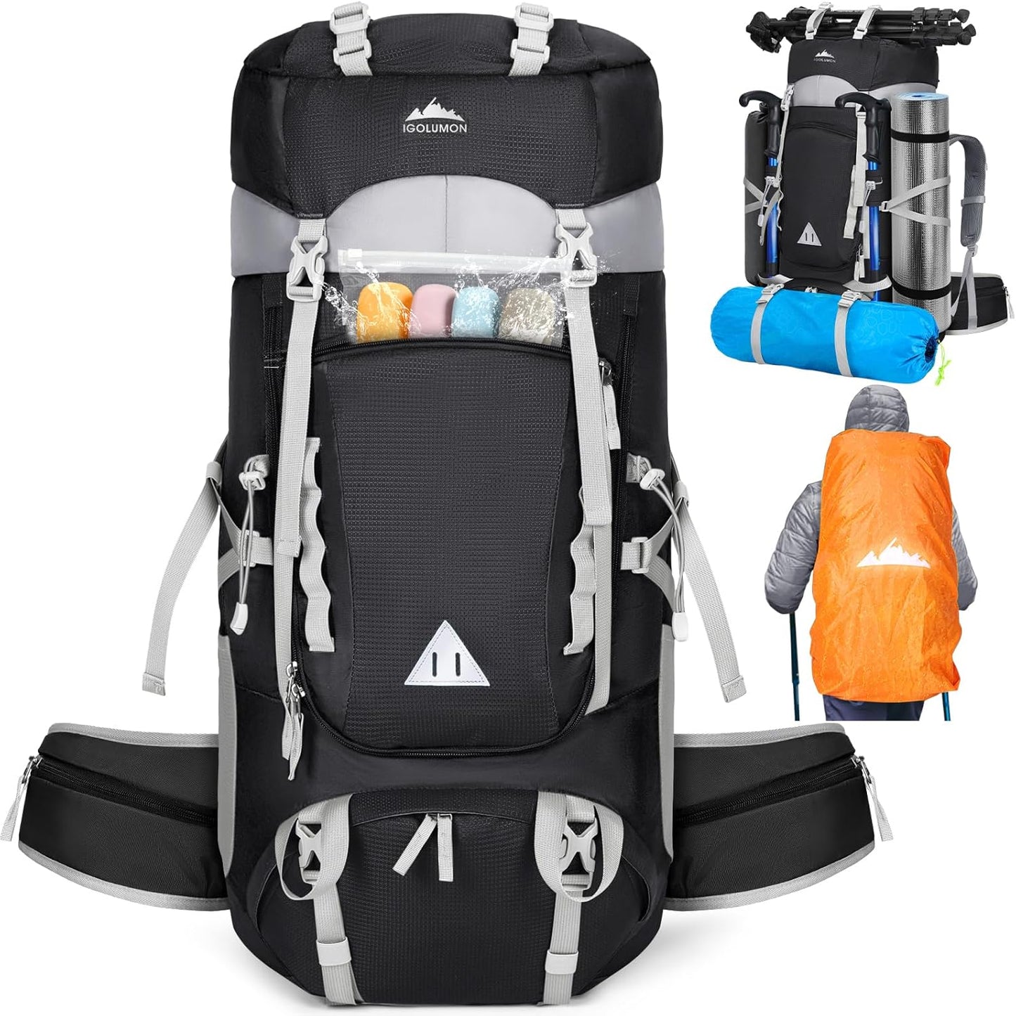 60L Waterproof Hiking Backpack for Camping and Backpacking