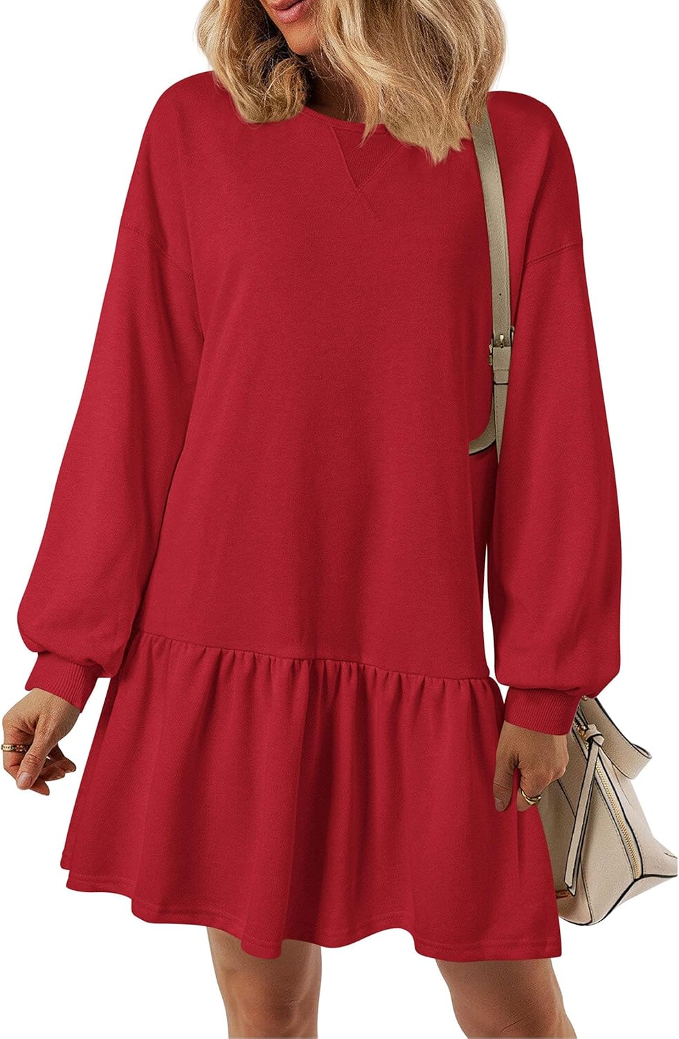 PRETTYGARDEN Womens Patchwork Sweatshirt Dress for Fall Style