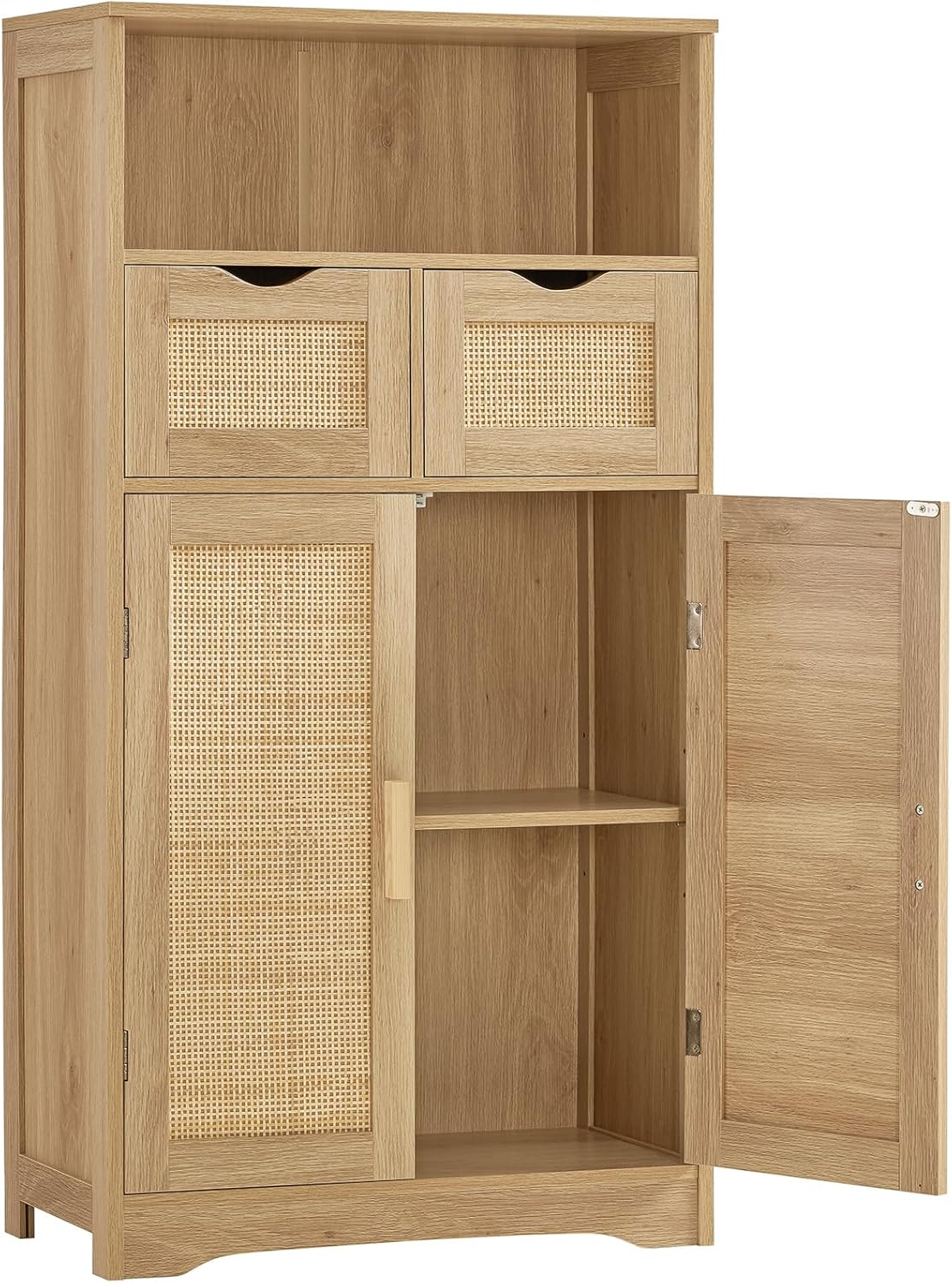Iwell Storage Cabinet with 2 Drawers & Adjustable Shelves
