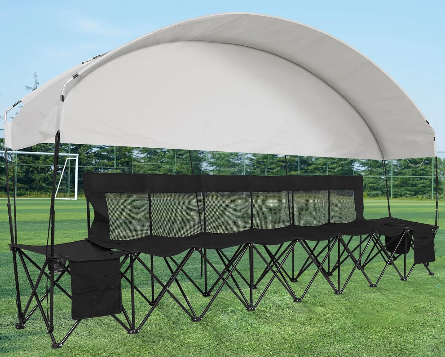 Portable Soccer Bench with Canopy for Team Events and Camps