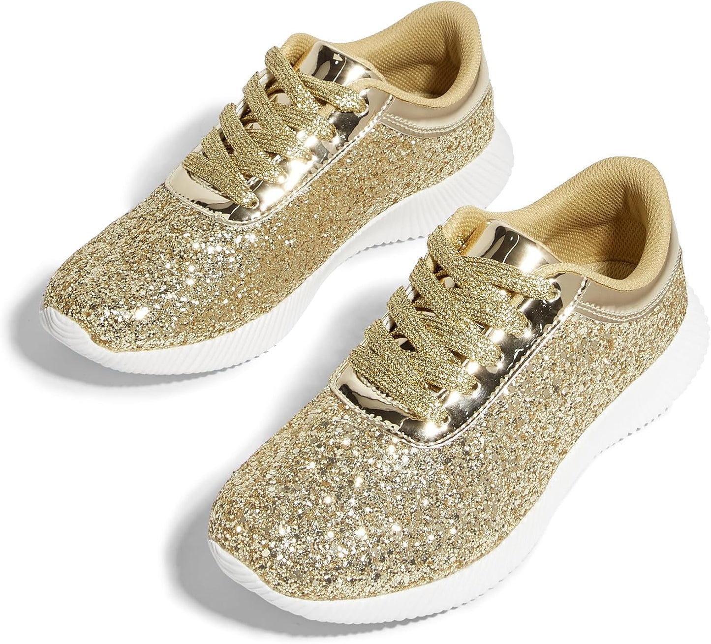 BELOS Women's Glitter Shoes Sparkly Lightweight Casual Sneakers