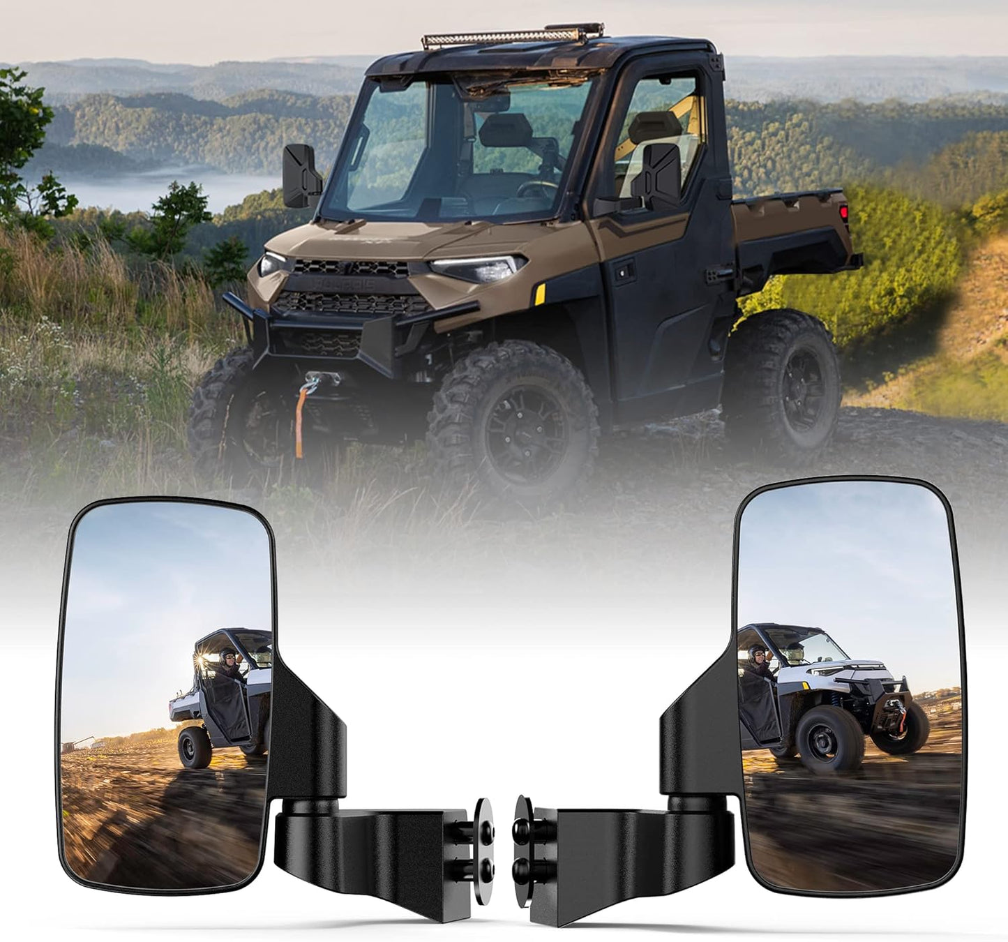 Ranger Side Mirrors for Full-Door Polaris Ranger Models 2018-2024