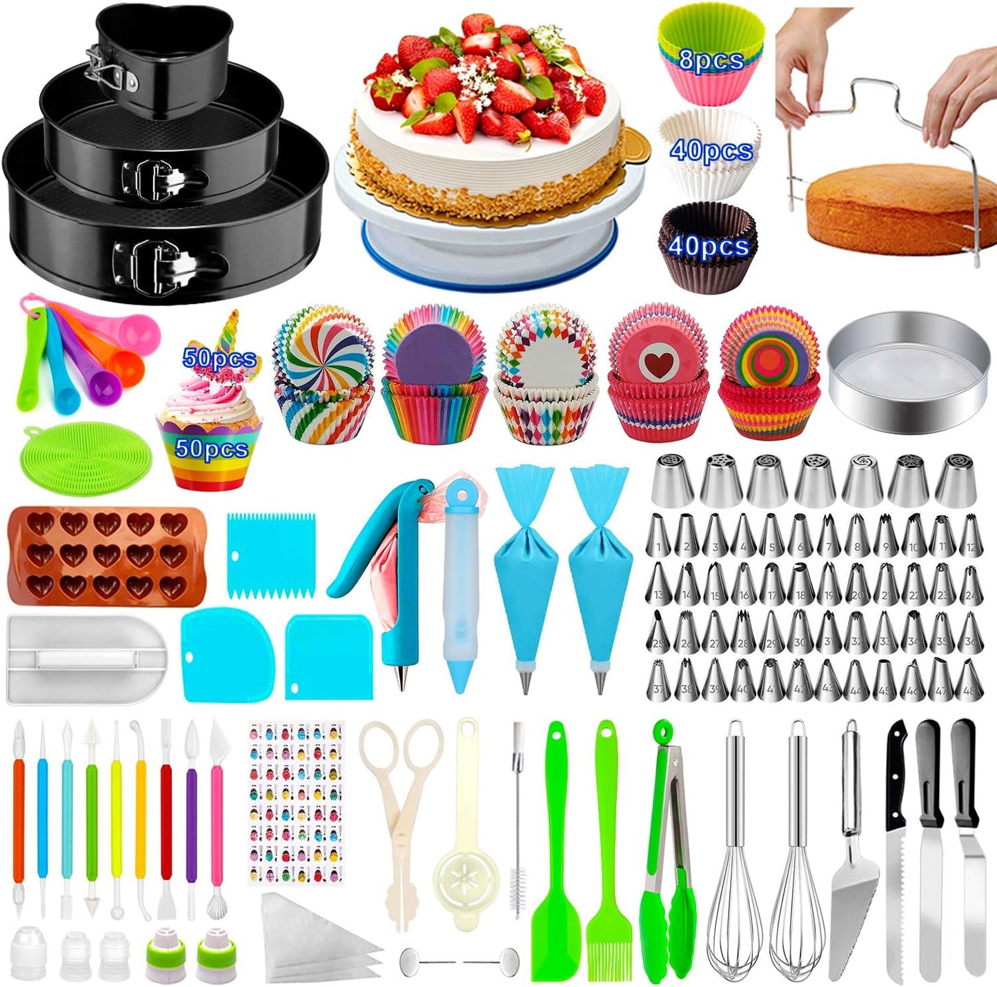 493 PCS Cake Decorating Kit with Springform Pans and Tools