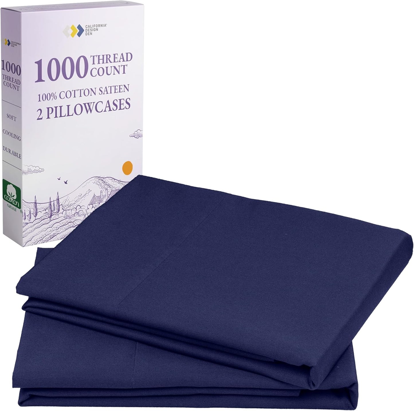 Luxury King Pillow Cases Set of 2 - 1000 Thread Count Cotton