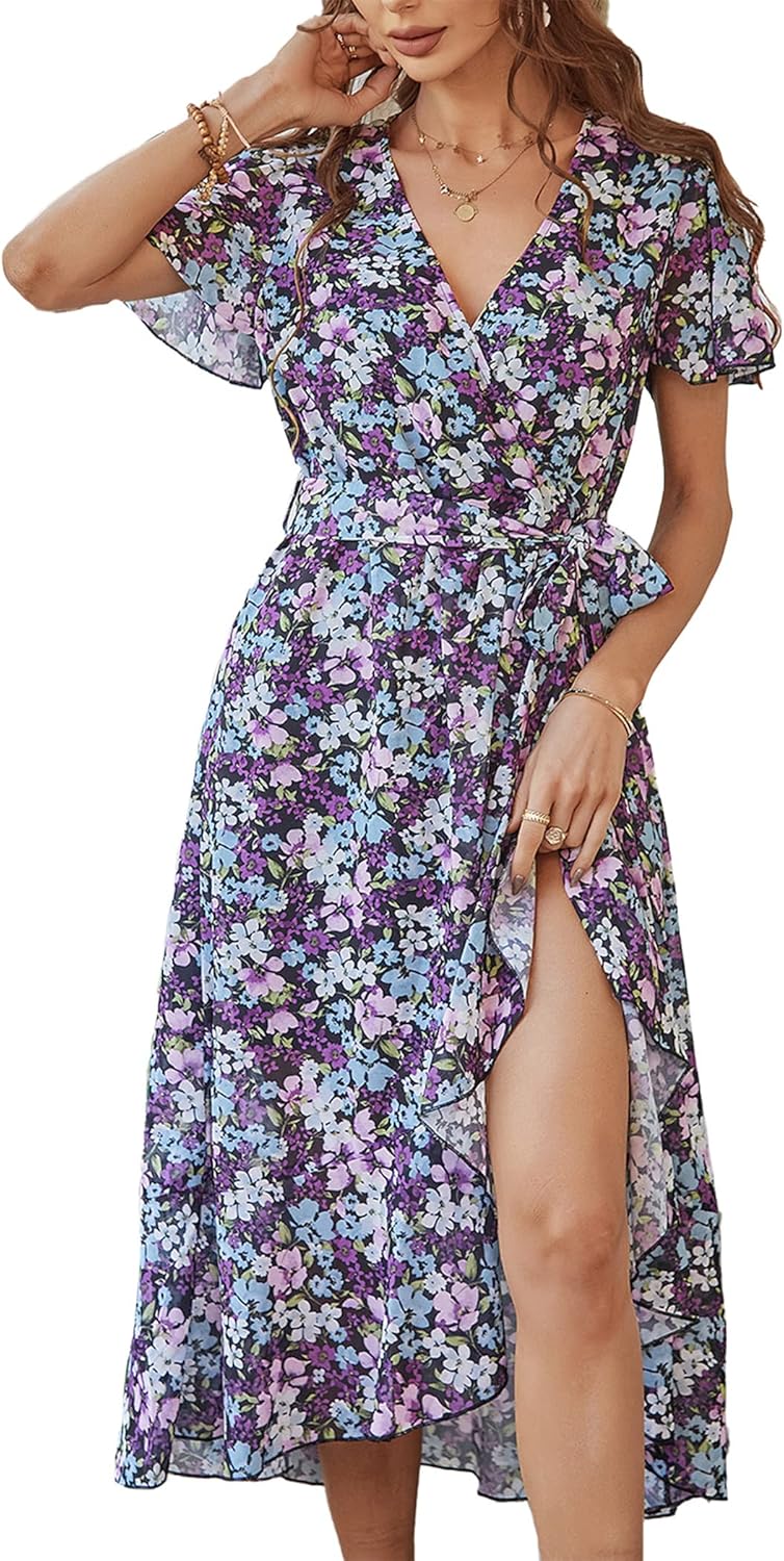 PRETTYGARDEN Women's Summer Floral Boho Maxi Dress for All Occasions