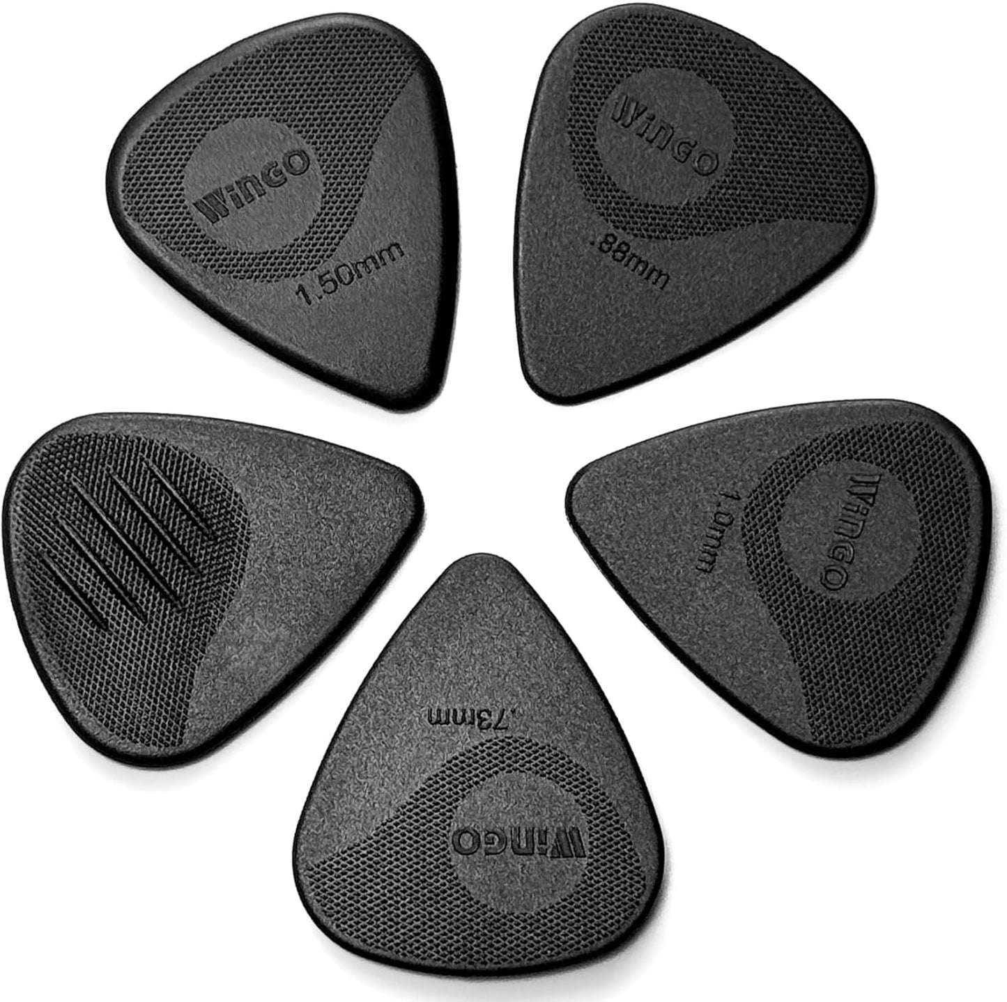 WINGO Non-Slip Guitar Picks 5 Pack - Enhanced Grip