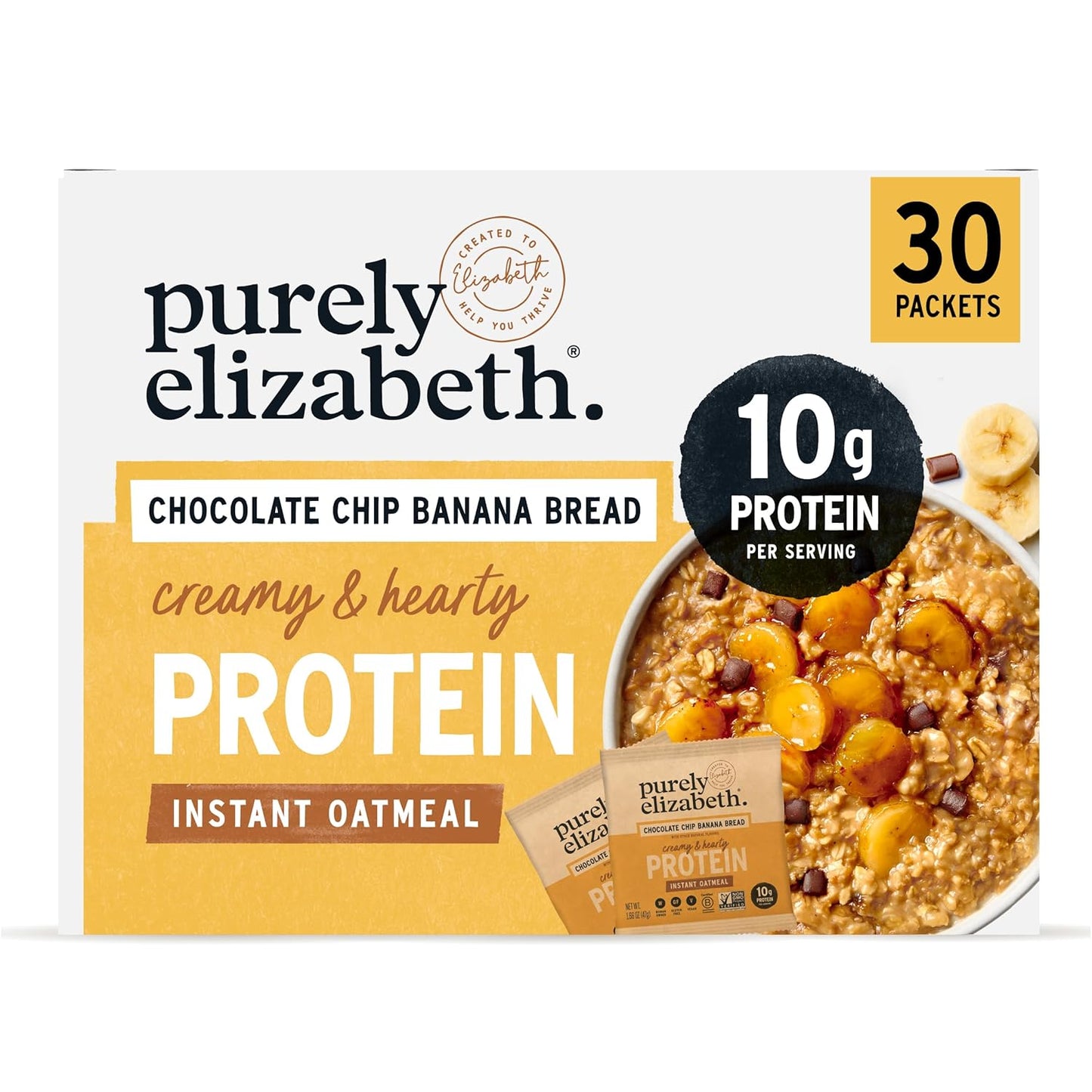 Purely Elizabeth Creamy Protein Oatmeal with Banana Bread Flavor