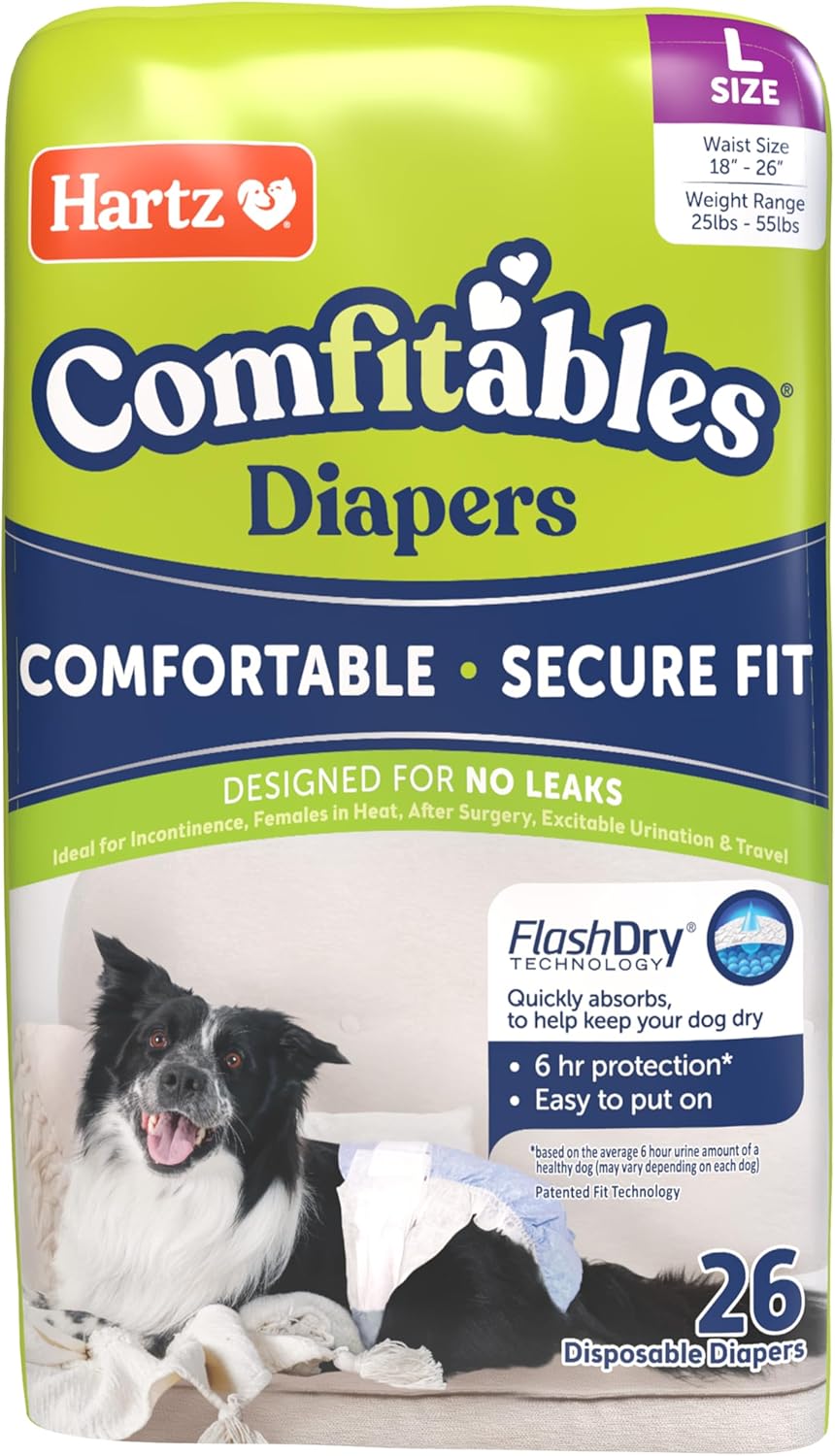 Hartz Comfitables Large Dog Diapers - Easy, Secure Fit