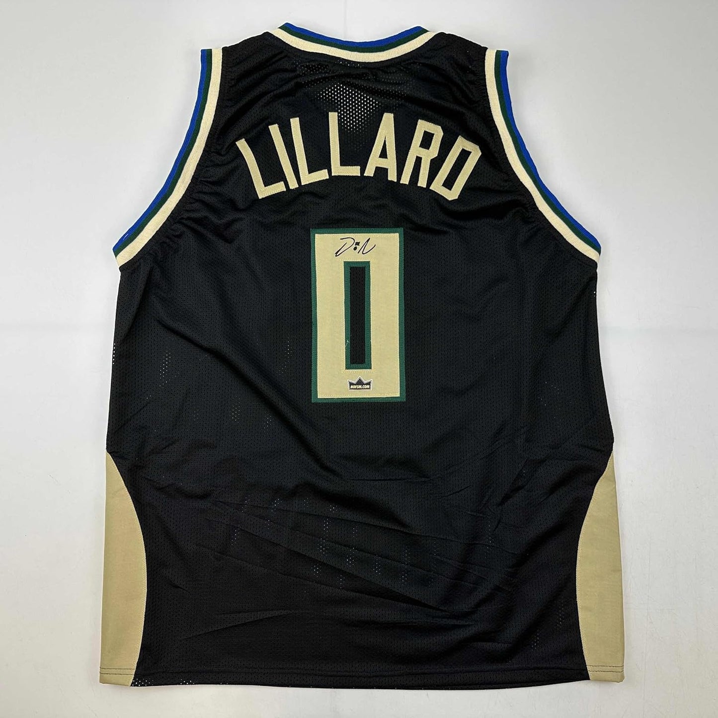 Facsimile Autographed Damian Lillard Milwaukee Black Jersey XL