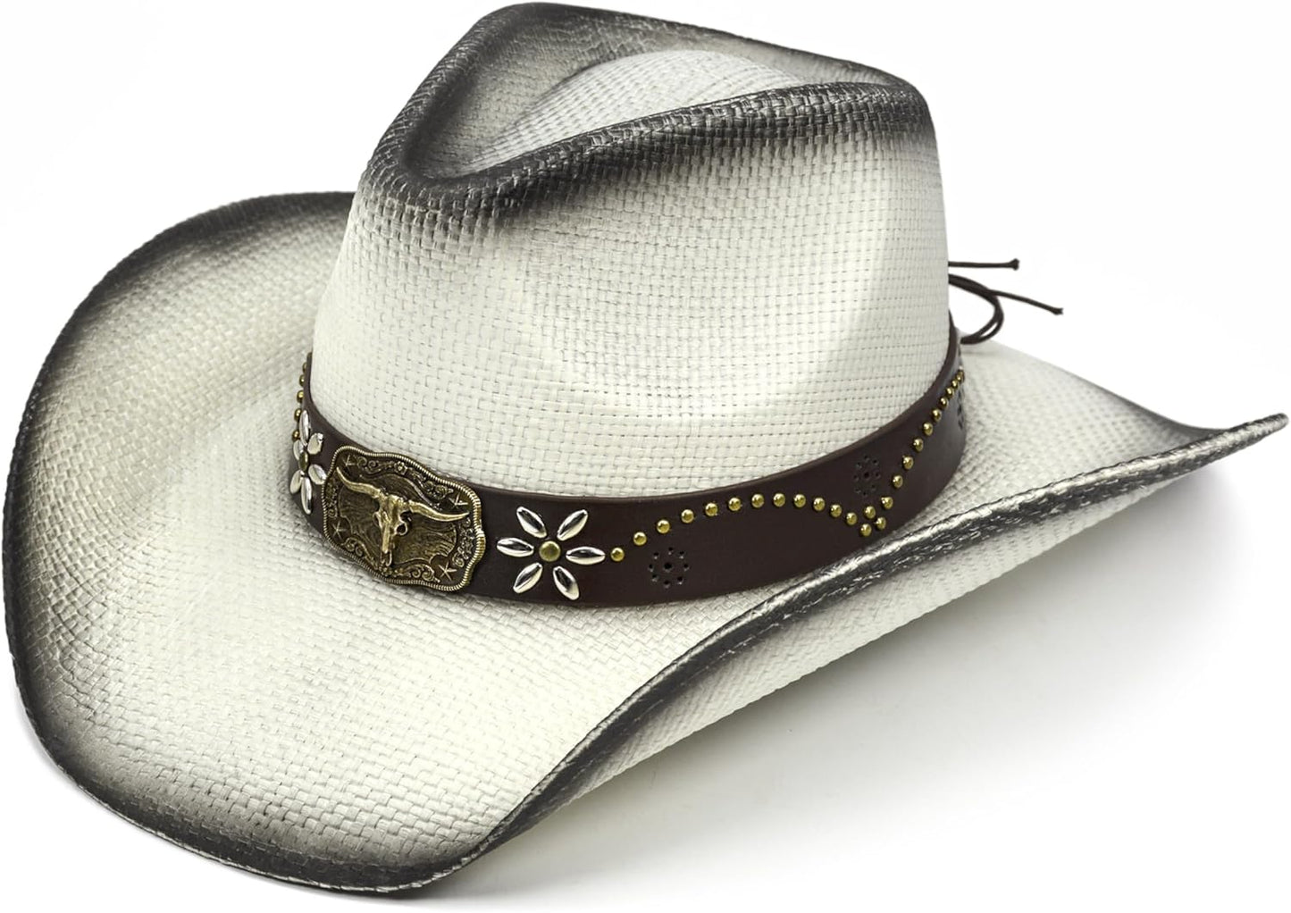 Straw Cowboy Hat for Women and Men - Western Sun Hat Style