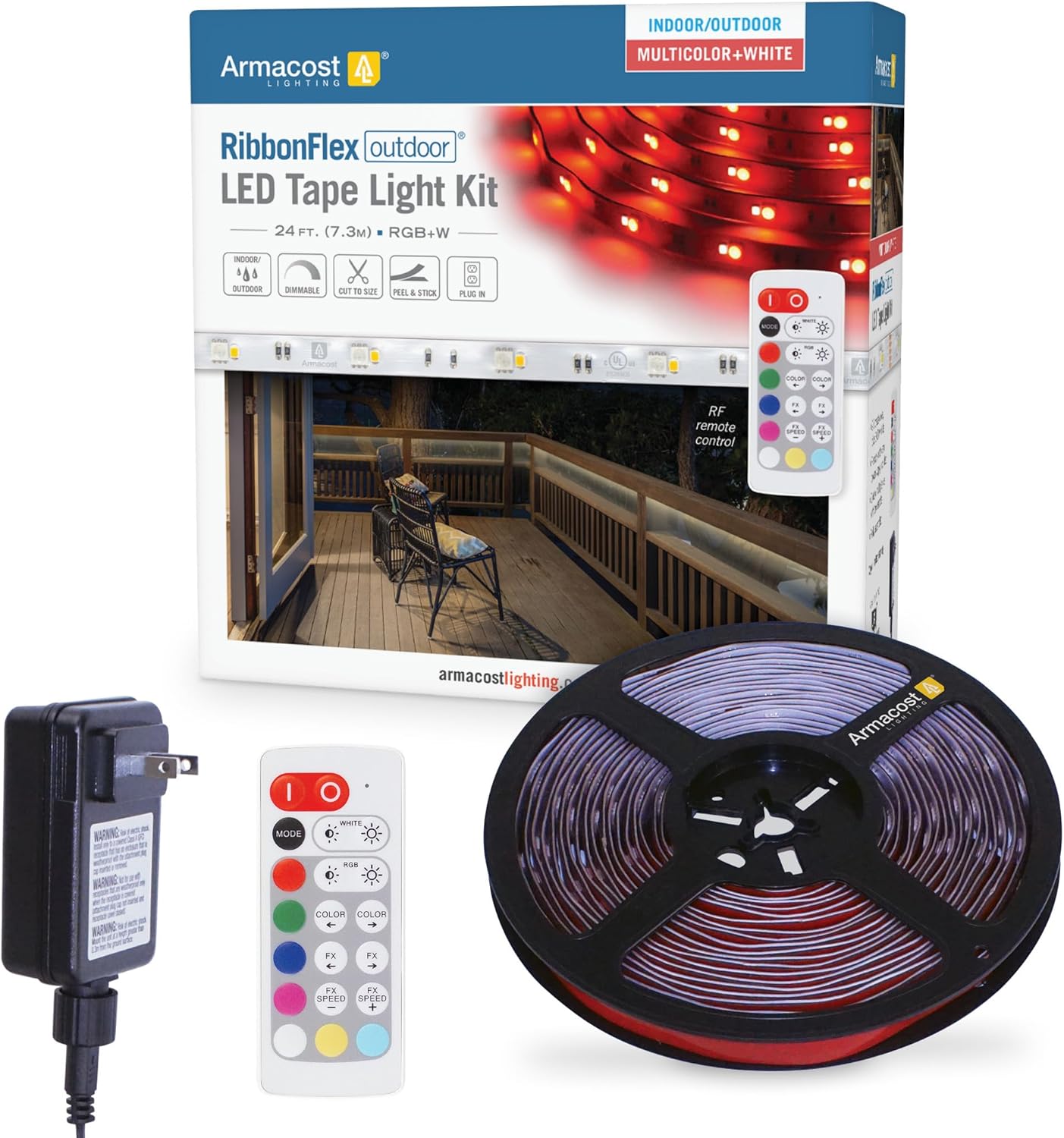 Armacost Lighting 24 ft RGB+W LED Tape Light Kit for Outdoors
