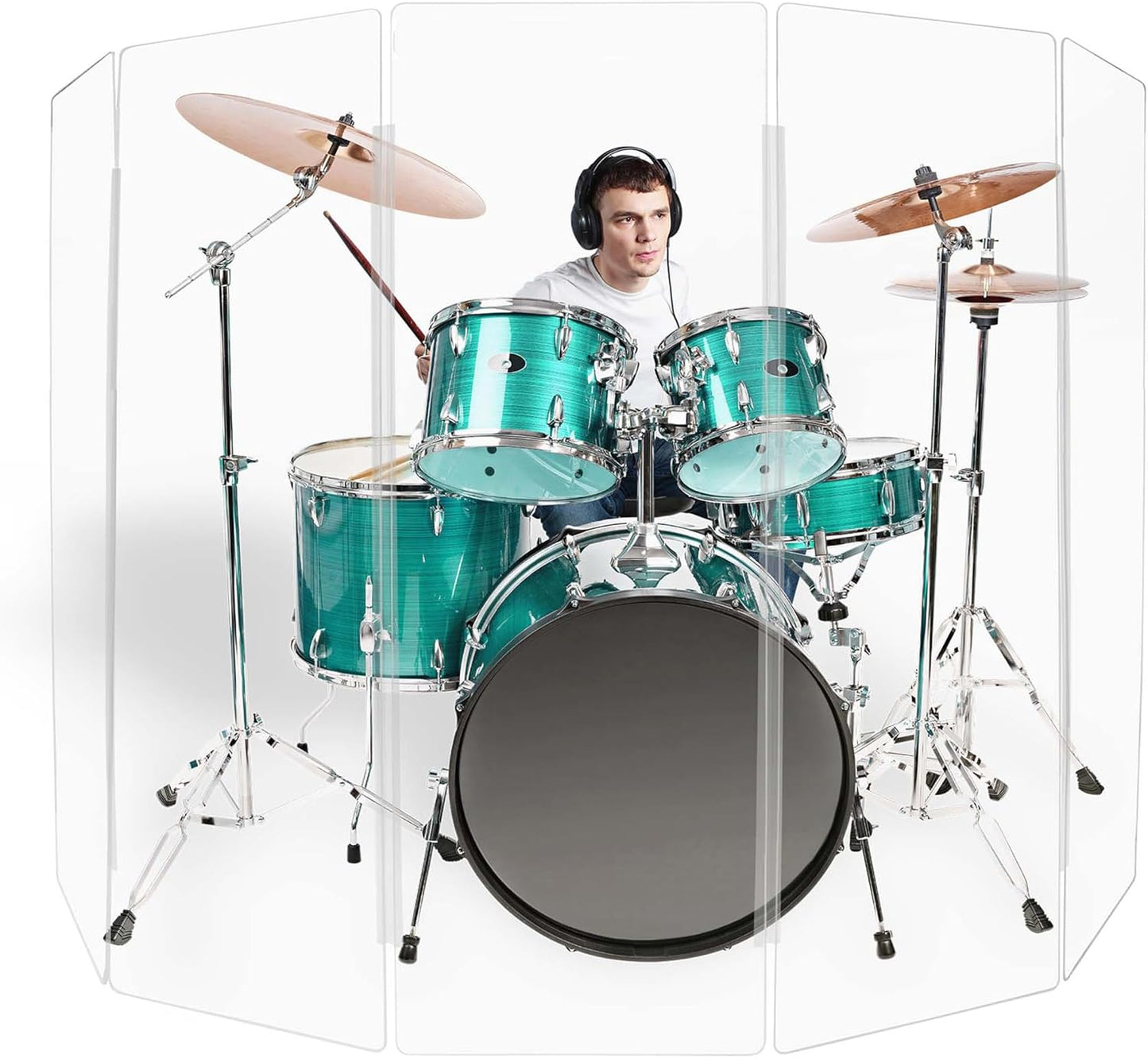 Drum Shield 6ft with Living Hinges for Superior Sound Control