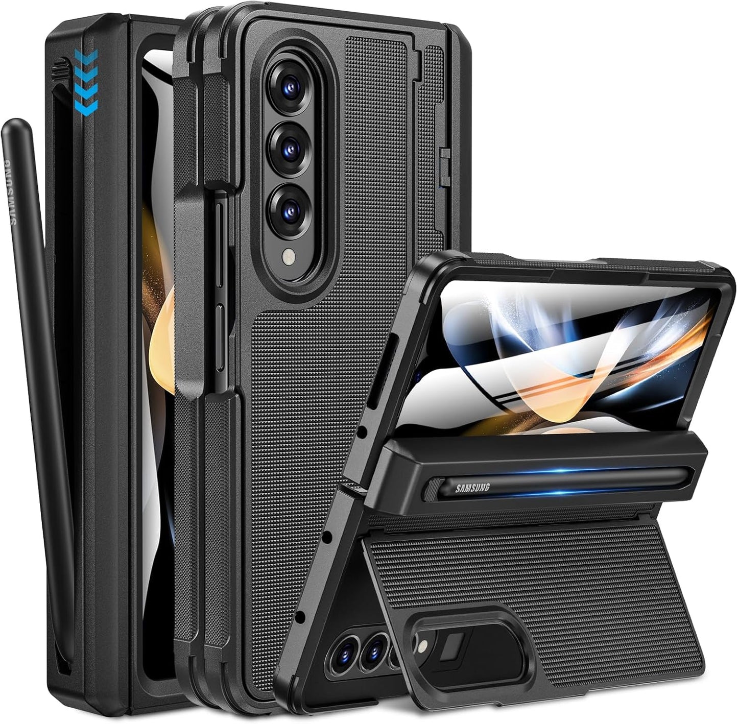 Caka for Samsung Galaxy Z Fold 4 Case with S Pen Holder