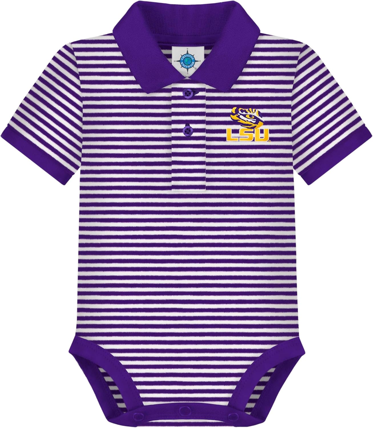 Creative Knitwear College Baby Striped Polo Bodysuit for Infants