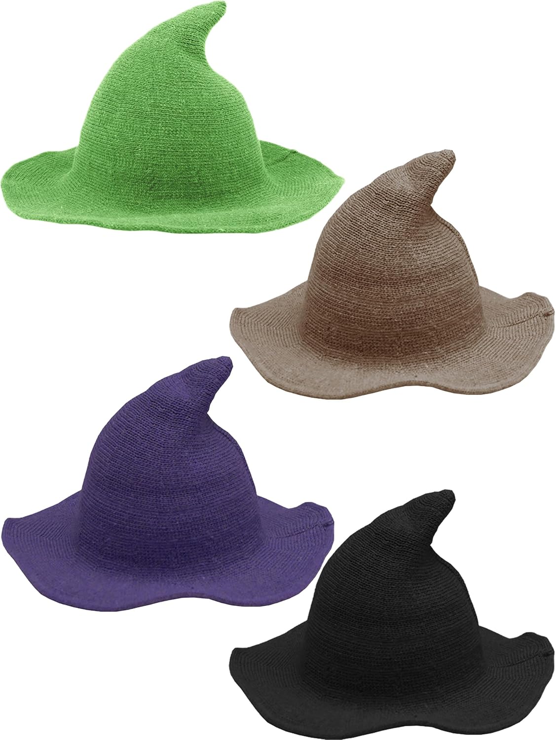 4 Pack Halloween Witch Hats for Party Decor and Daily Use
