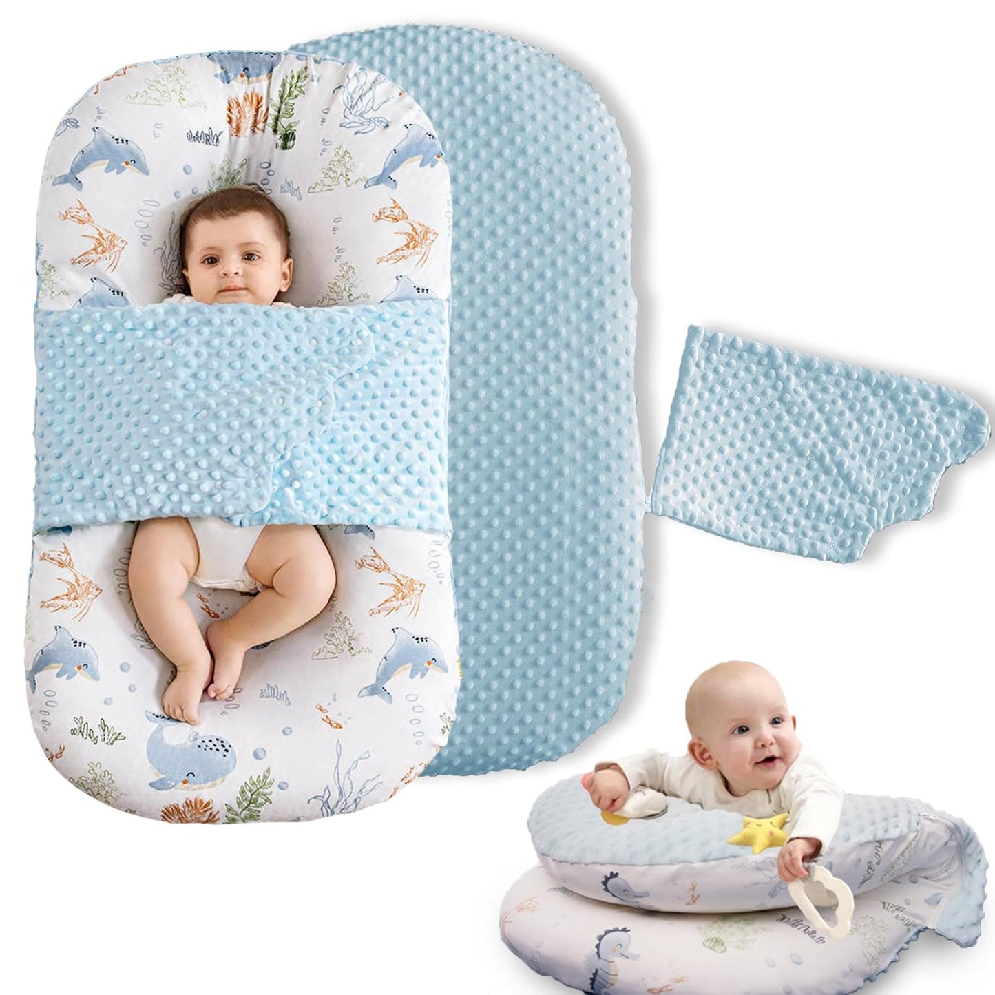 Baby Lounger Pillow for Newborns - Soft & Breathable Design