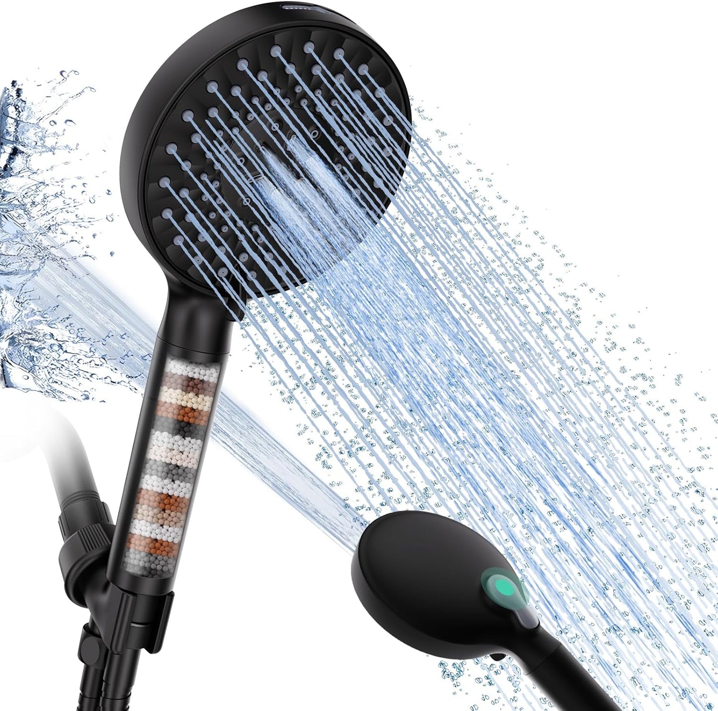 Filtered Shower Head with Handheld High Pressure 9 Spray Modes