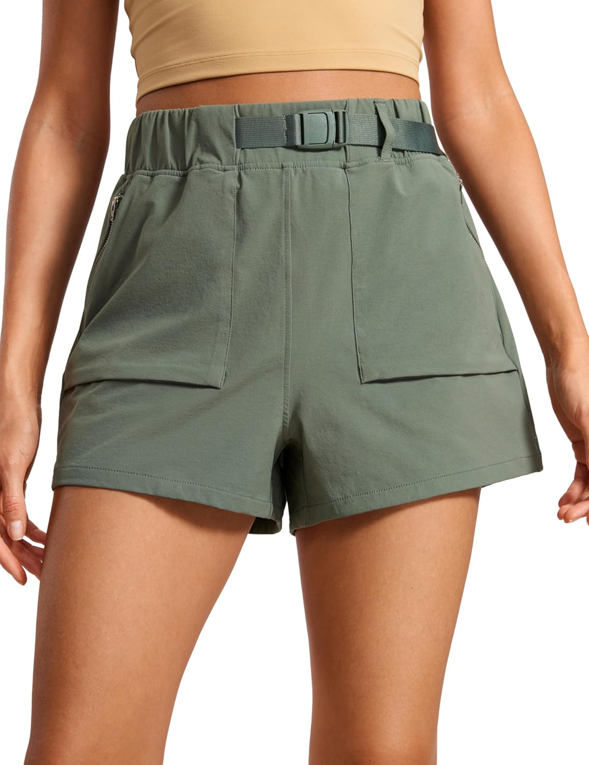 CRZ YOGA Women's Waterproof Stretch Hiking Shorts for Summer