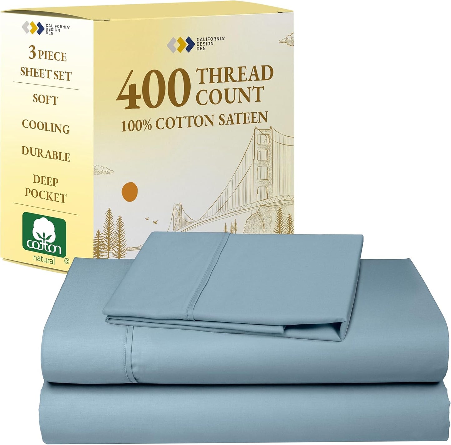 California Design Den Twin XL Sheet Sets - Soft 400 Thread Count
