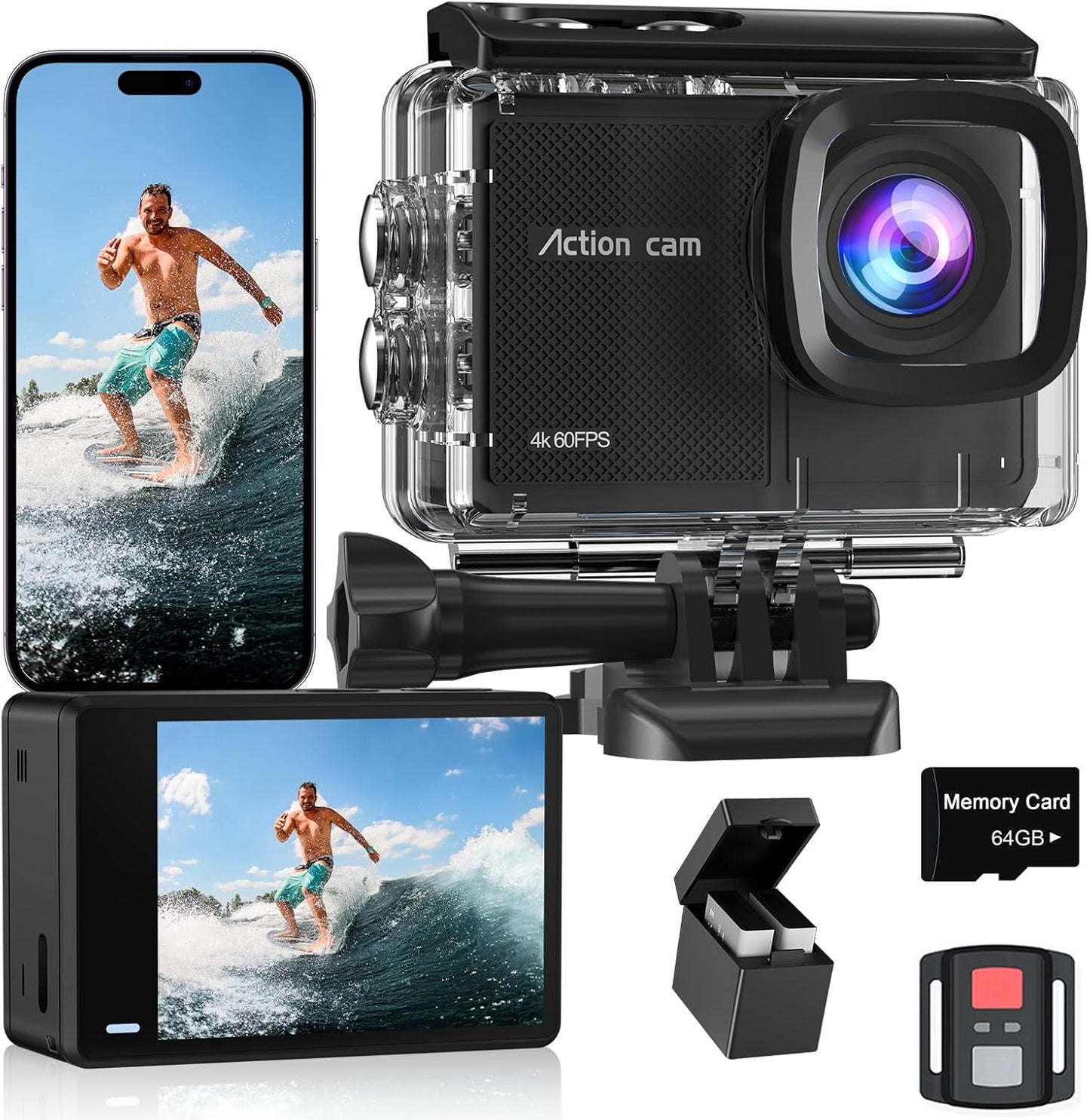 4K60FPS Waterproof Action Camera - Capture every thrilling moment!