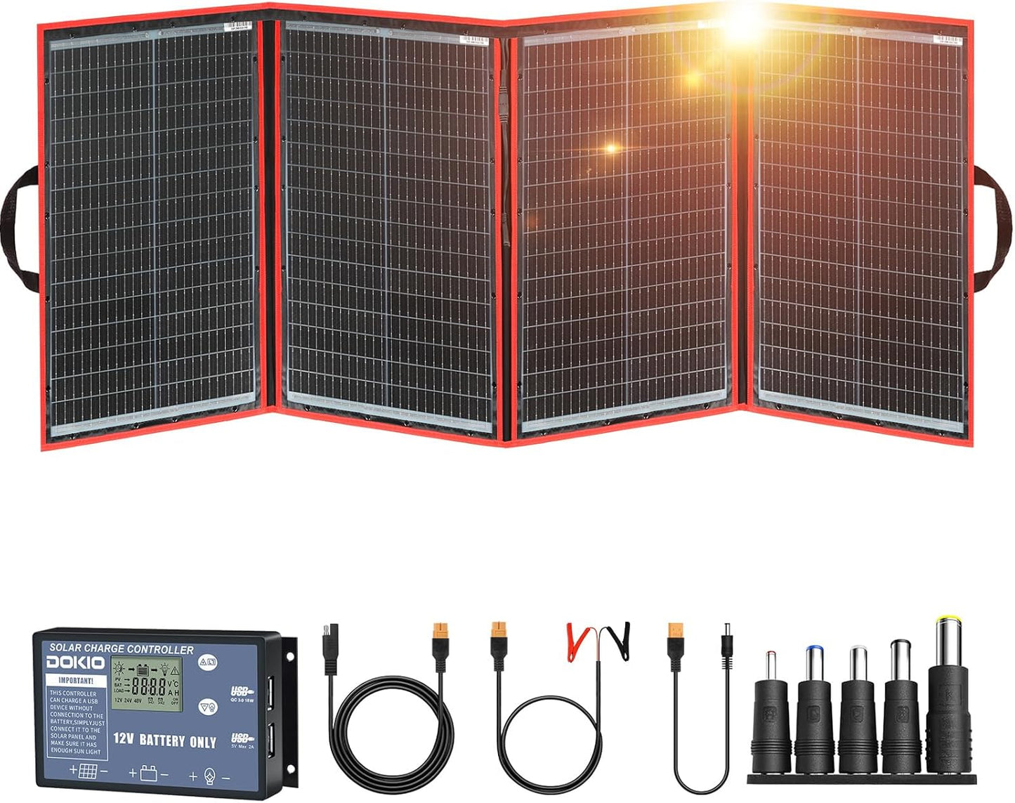 DOKIO 200W Portable Foldable Solar Panel Kit for RV Camping