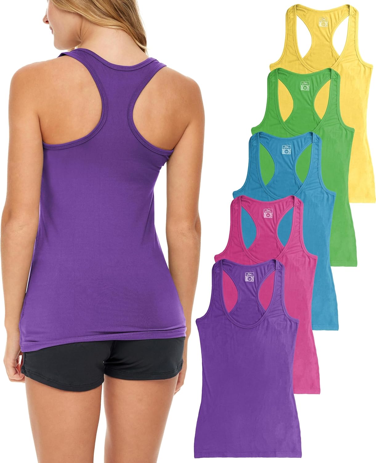 Sexy Basics Women's 5 Pack Racerback Tank Tops for Every Occasion