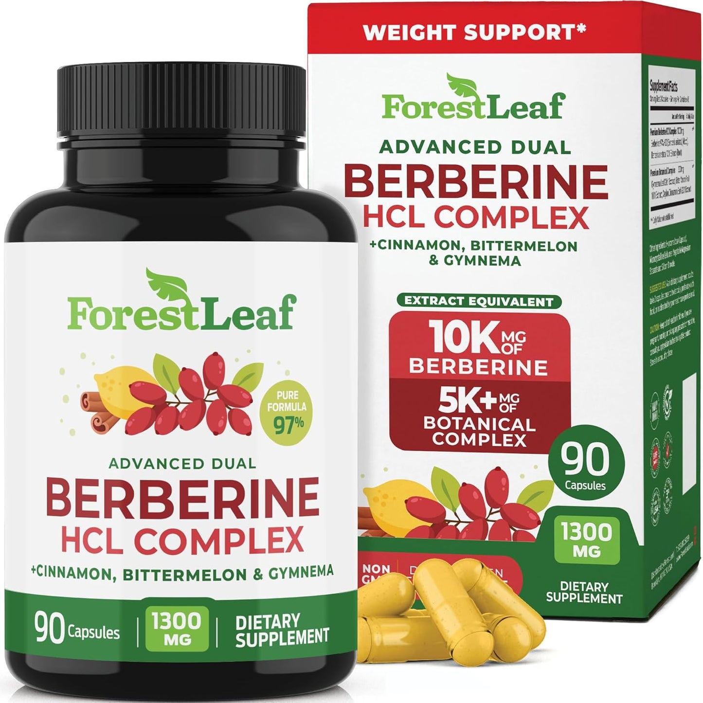 Berberine Supplement 1300mg with Ceylon Cinnamon & More