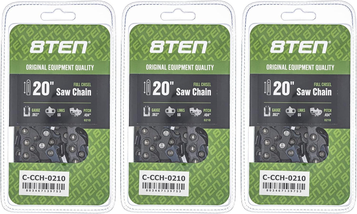 8TEN Full Chisel Chainsaw Chain 20 Inch for Stihl 066 MS 650 660