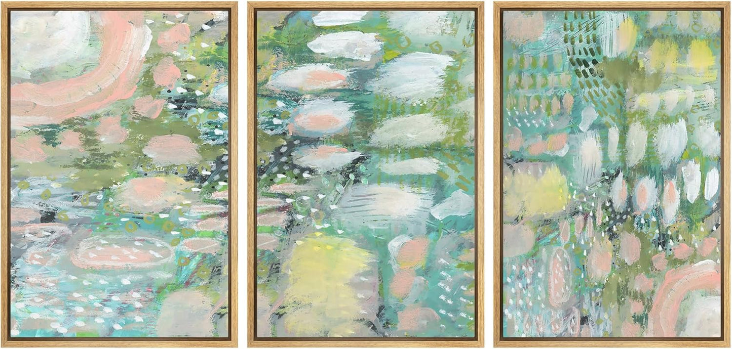Vibrant Textured Abstract Multi-Colored Wall Art Print Set