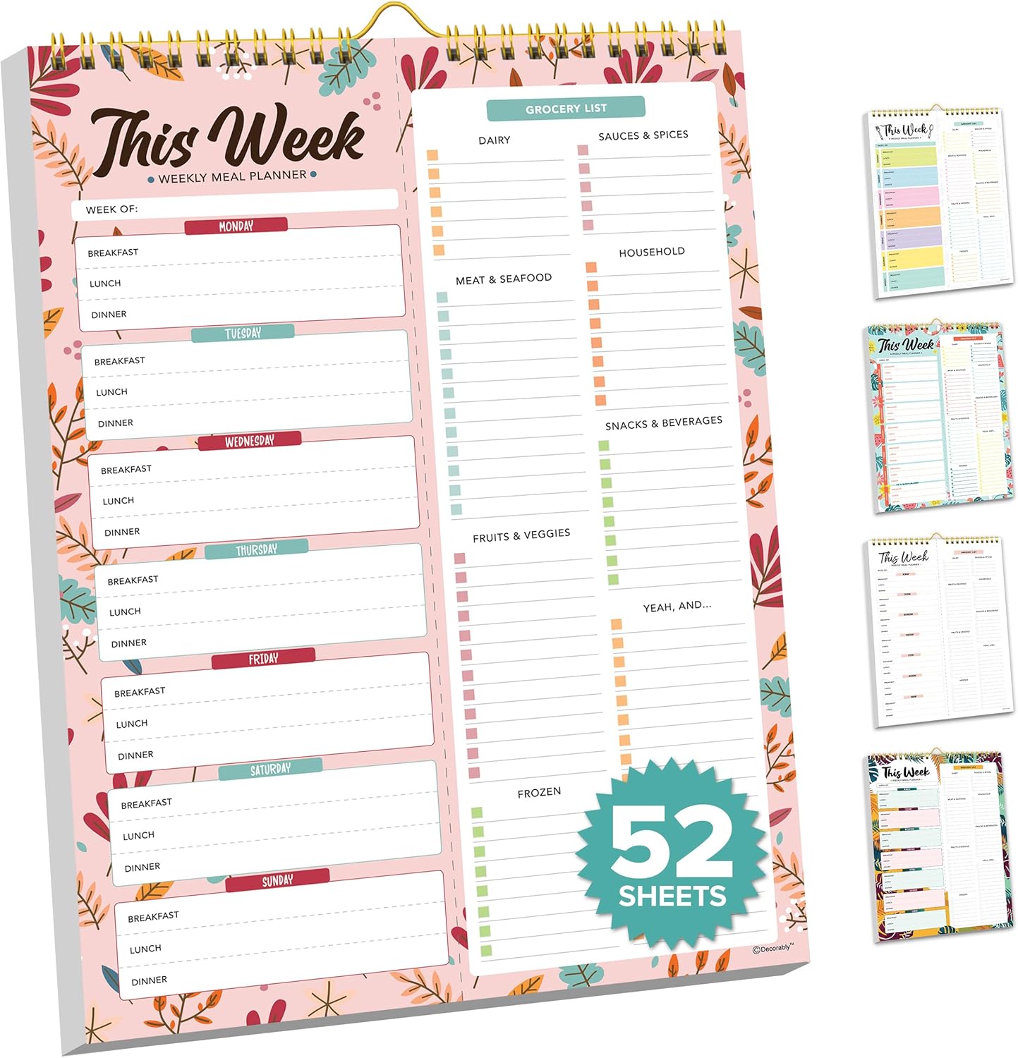 Floral Pink Meal Planner - Stay Organized!