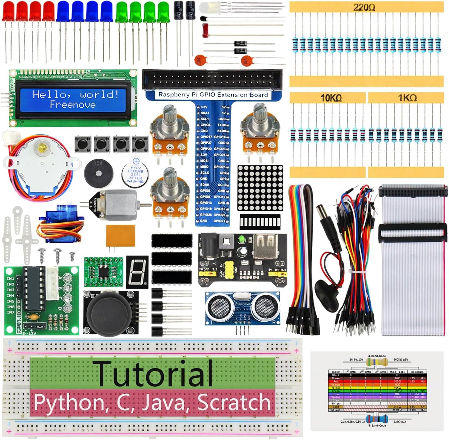Freenove Ultrasonic Starter Kit for Raspberry Pi Projects and Codes