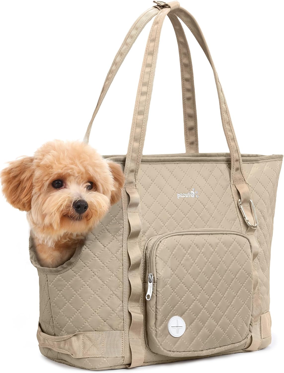 Pecute Dog Purse Carrier for Small Dogs and Cats - Khaki Tote
