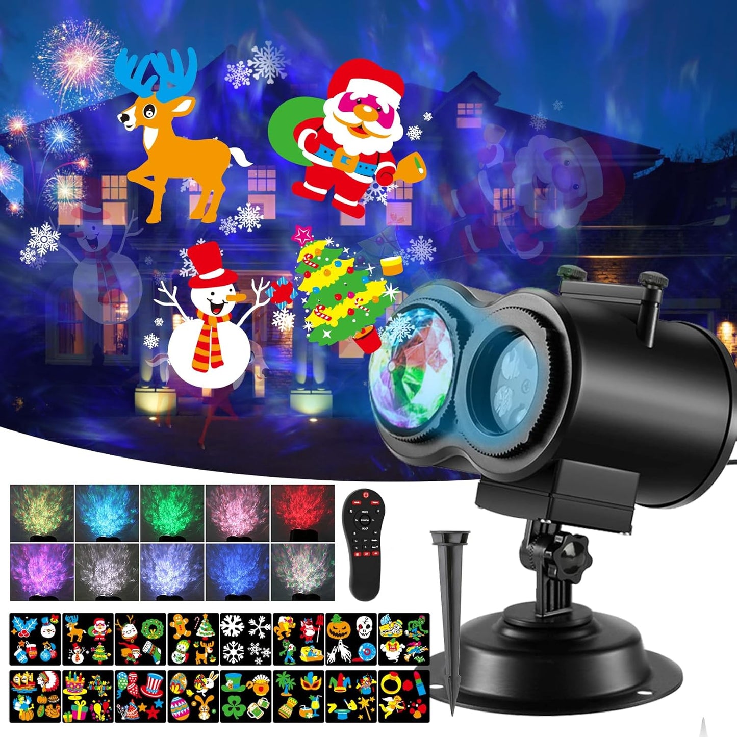 2-in-1 Ocean Wave Projector Lights - Holiday Magic!
