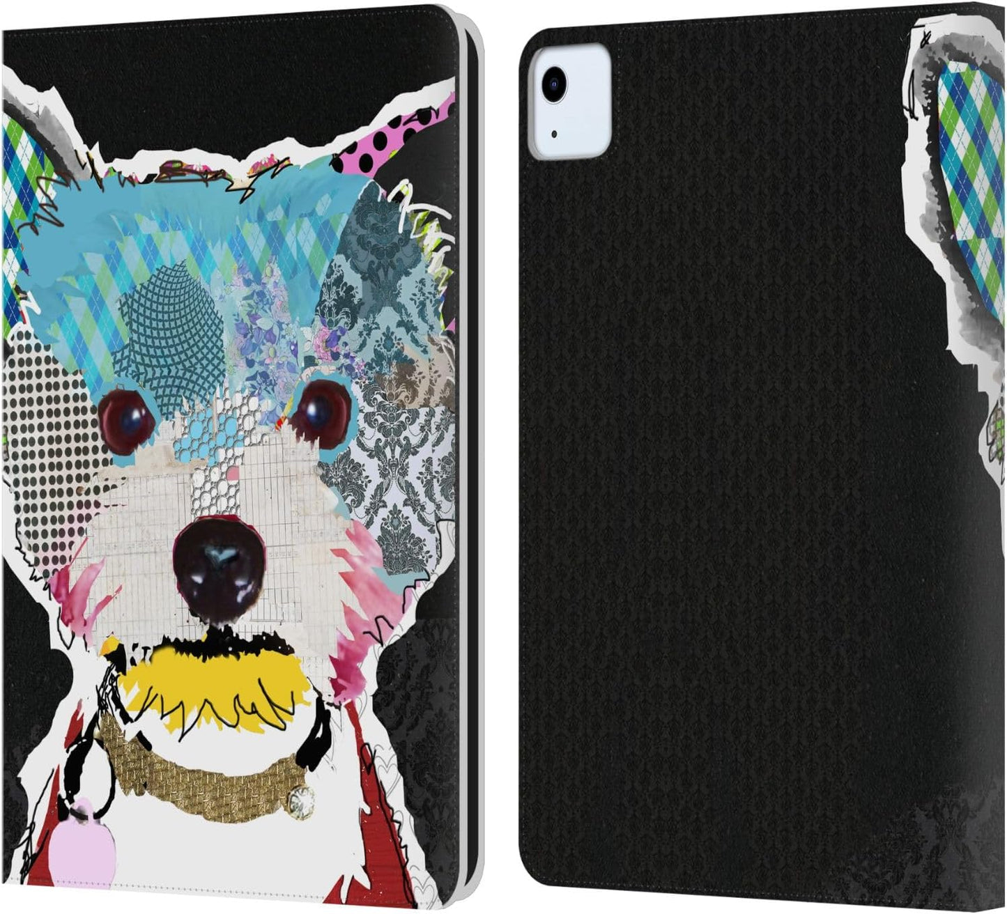 Michel Keck Westie Dogs Leather Wallet Case for iPad Air 11