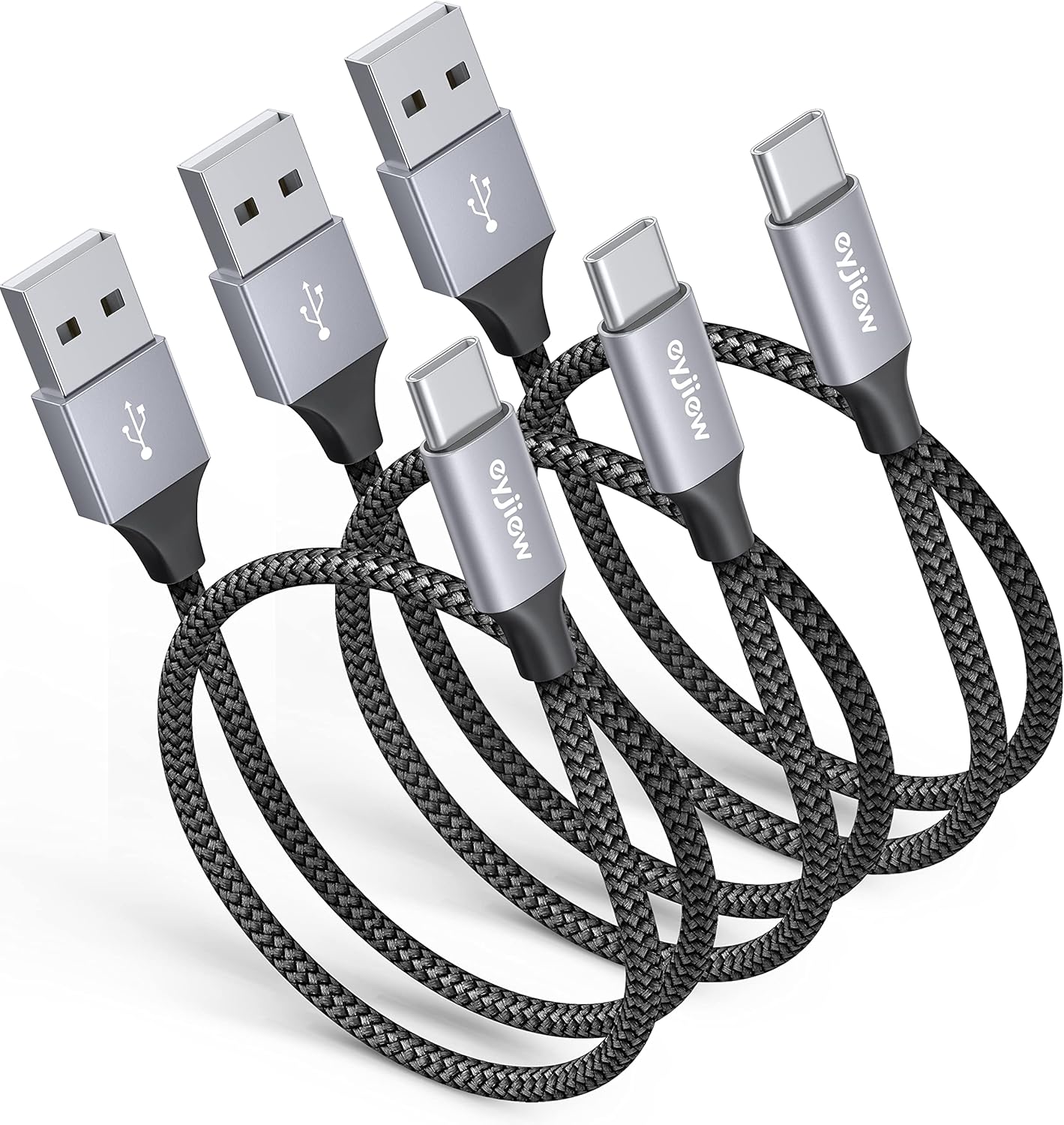 3Pack 1.5FT Fast Charge USB C Cable Set - Compatible with iPhone, Samsung, Pixel