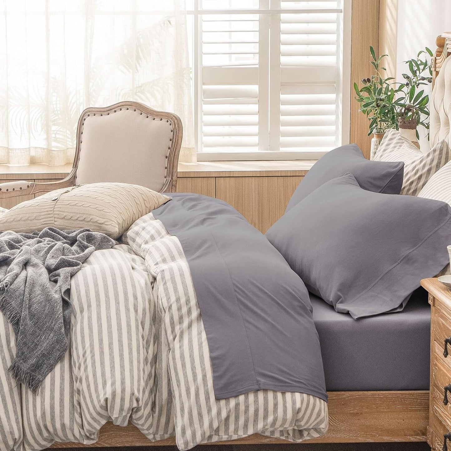 PURE ERA Jersey Knit Bed Sheet Set for Ultimate Comfort