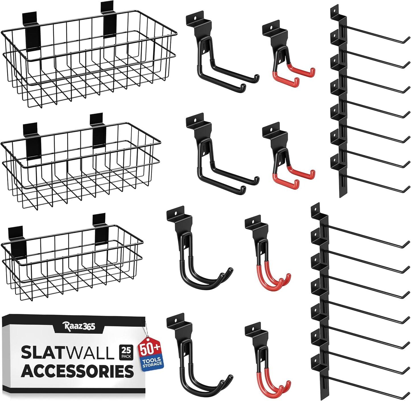 25PCS Slatwall Accessories Kit for Efficient Storage Solutions