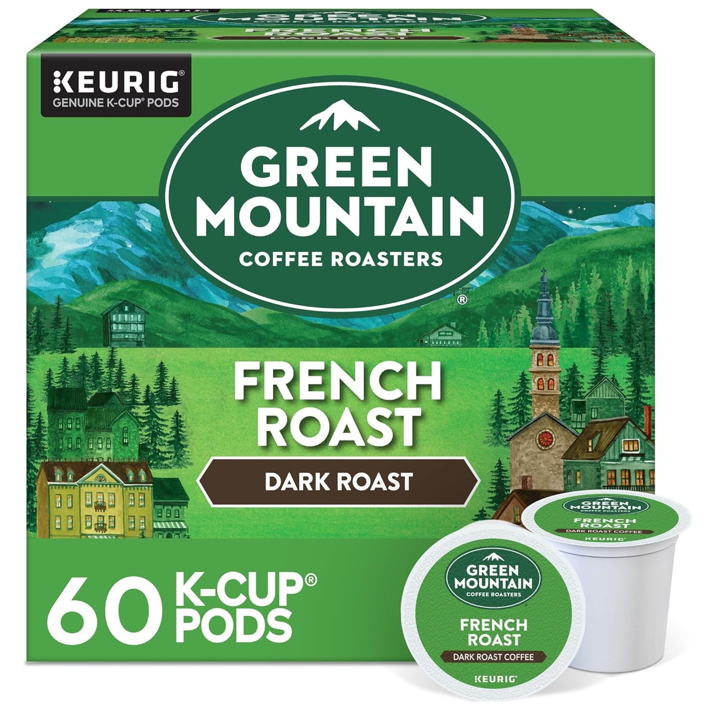 Green Mountain French Roast K-Cup Pods, 60 Count - Intensely Bold Flavor