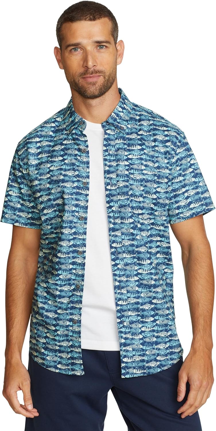 Eddie Bauer Mens Printed Baja Shirt for Ultimate Comfort