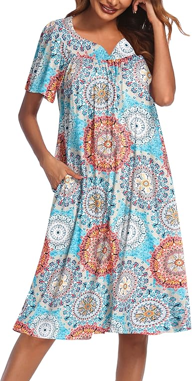 Ekouaer Women's House Dress with Pockets for Comfort and Style