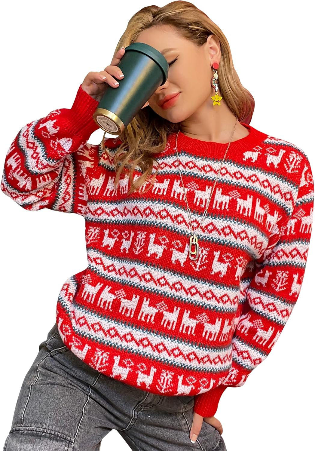 Ugly Christmas Sweater Soft Lightweight Warm Pullover for Holidays