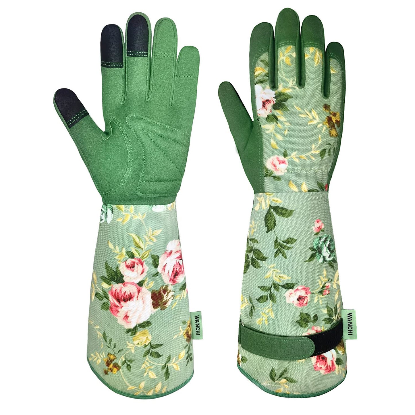 WANCHI Long Sleeve Leather Garden Gloves - Cute & Durable!