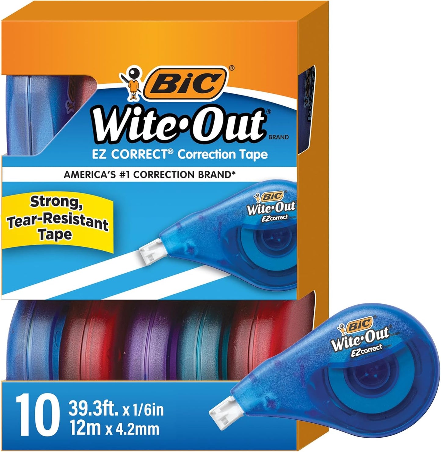 BIC Wite-Out Correction Tape 10-Pack - Instant Neat Corrections!