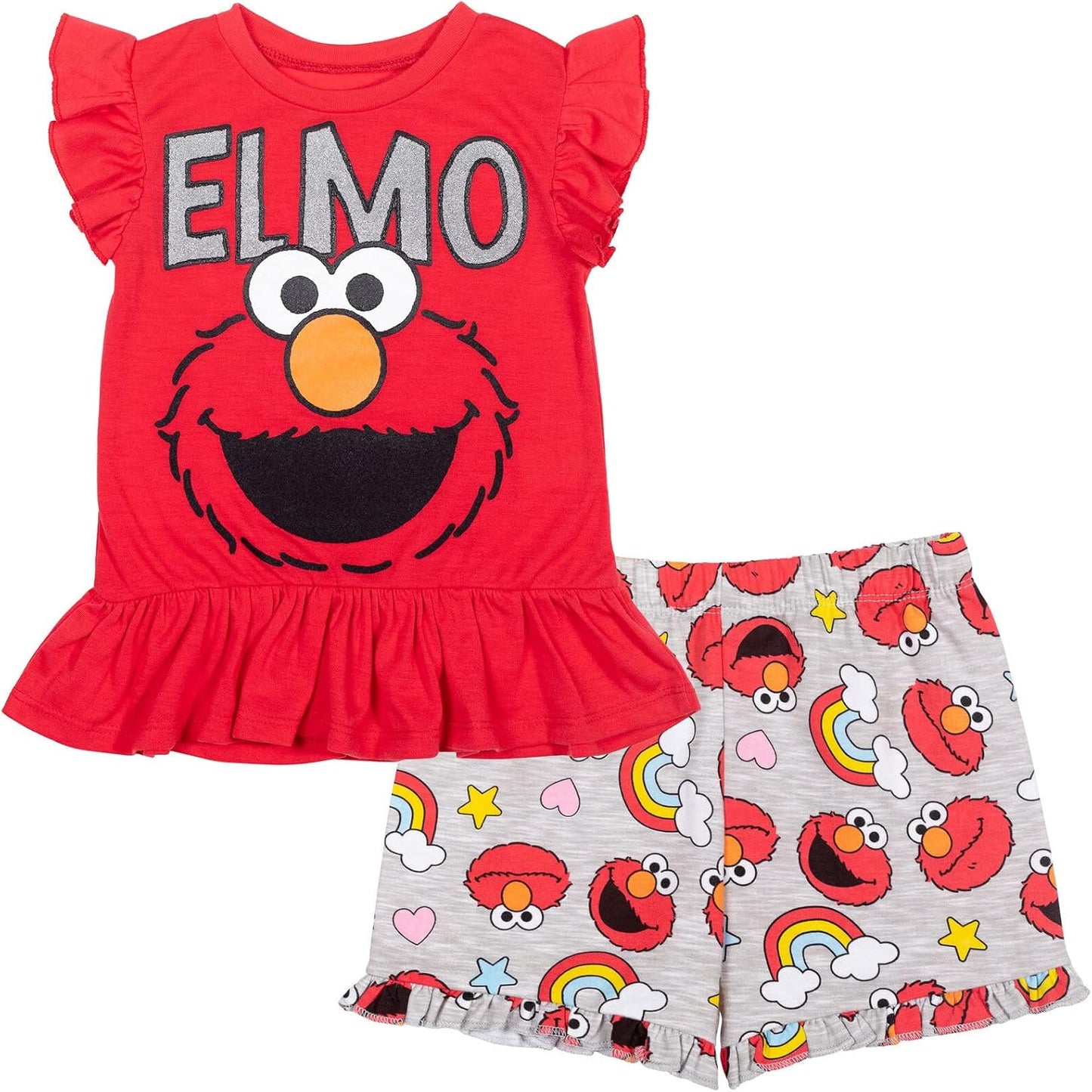 Sesame Street Elmo Baby Girls T-Shirt and Shorts Outfit Set