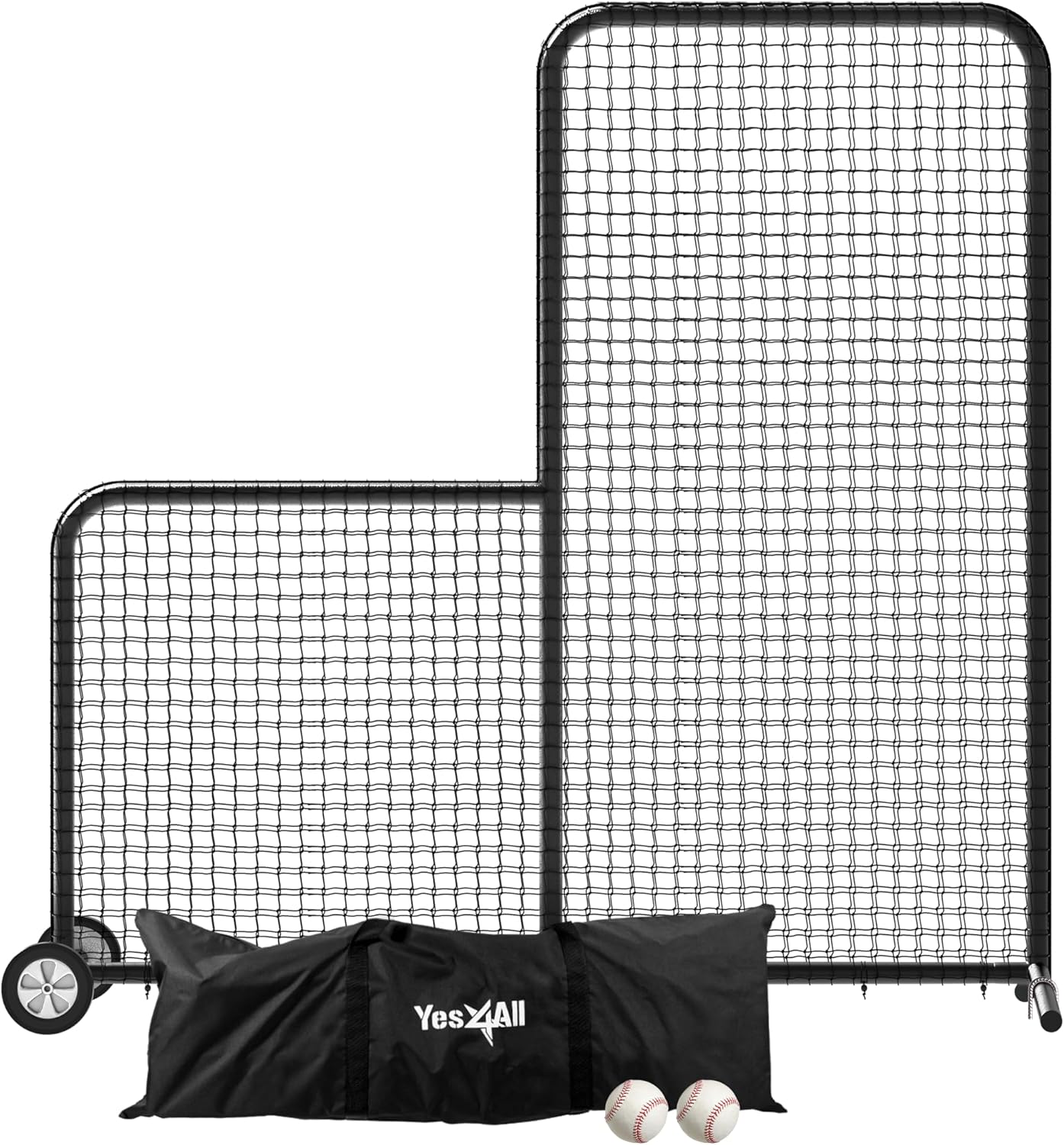 Portable L-Screen Baseball 7x7ft for Batting Cage Training