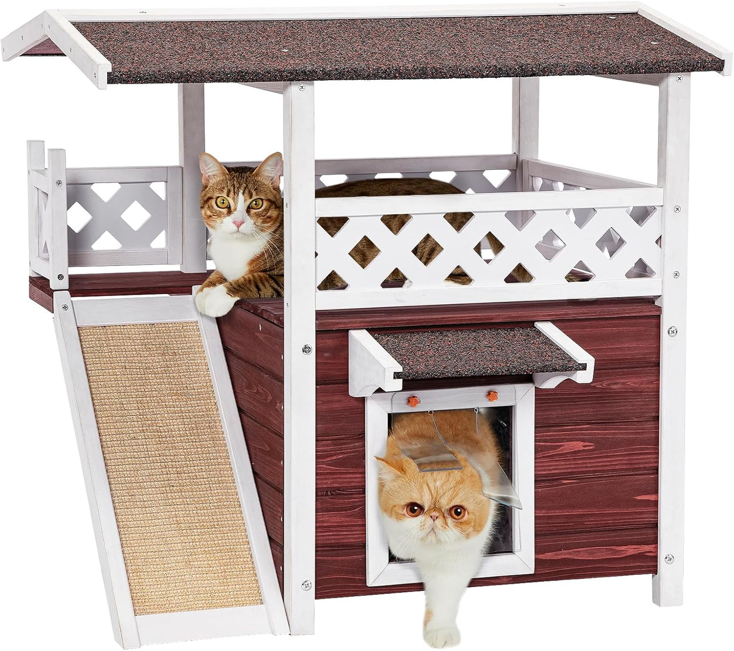 Petsfit Outdoor Cat House Weatherproof for Multi Cats Comfort